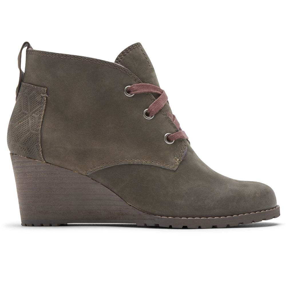 Botas Rockport Mujer Mexico - Cobb Hill Lucinda Chukka Verde Oliva - CAPVO6183